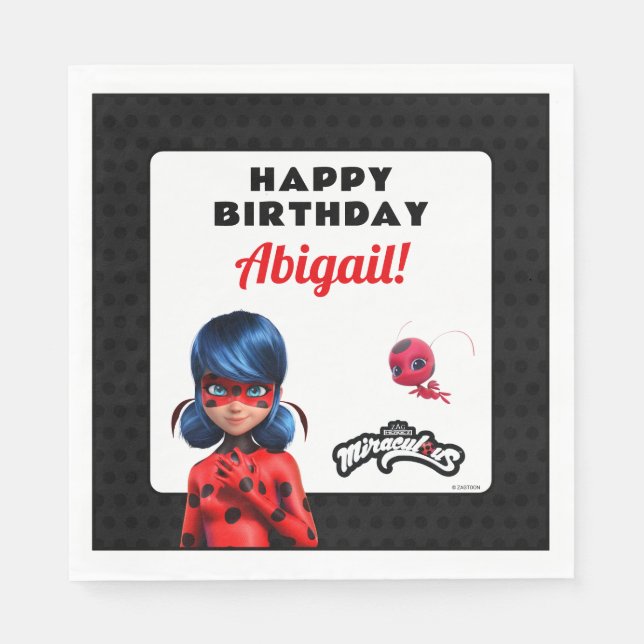 Miraculous Ladybug Birthday Napkin (Front)