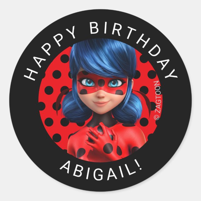 Miraculous Ladybug Girl's Birthday Classic Round Sticker (Front)