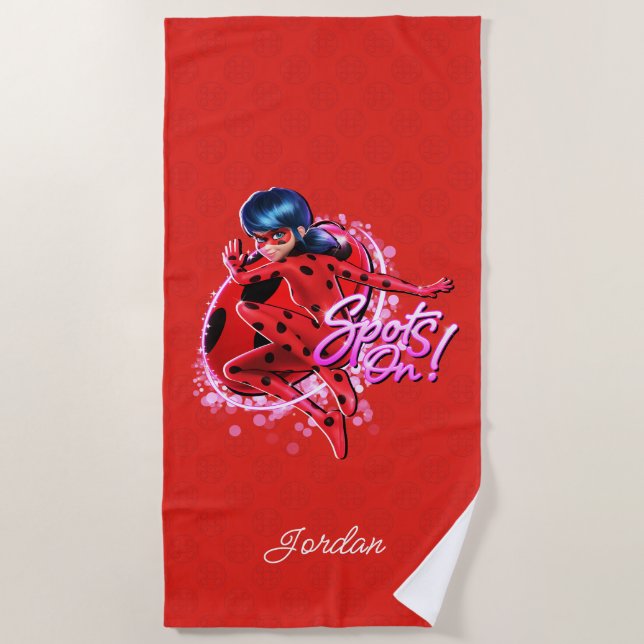 Miraculous Ladybug | Spots On Graphic Beach Towel (Front)