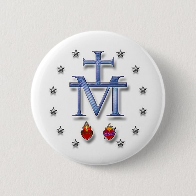 Miraculous Medal 2 Inch Round Button (Front)