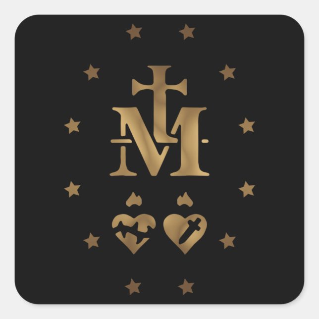Miraculous Medal,  Medal of Our Lady of Grace Square Sticker (Front)