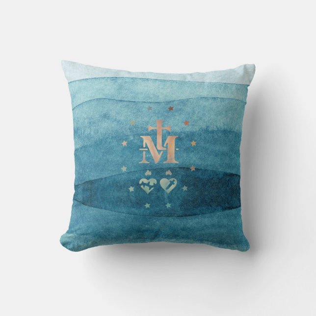 Miraculous Medal Our Lady of Grace Throw Pillow (Front)