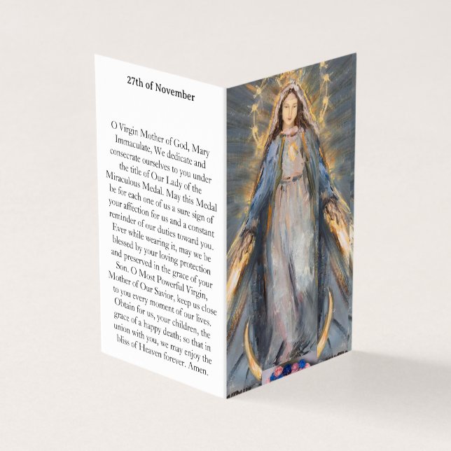 MIRACULOUS MEDAL Prayer Card (Outside)