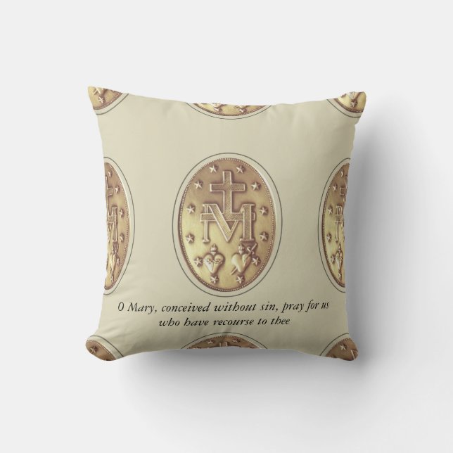miraculous medal throw pillow (Front)