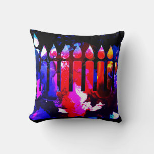 Miraculous Menorah Throw Pillow