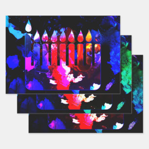 Miraculous Menorah Wrapping Paper Sheet