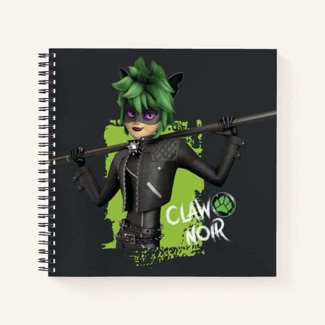 Miraculous Re-verse Claw Noir Character Graphic Notebook (Front)
