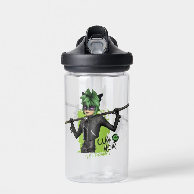 Miraculous Re-verse Claw Noir Character Graphic Water Bottle (Front)