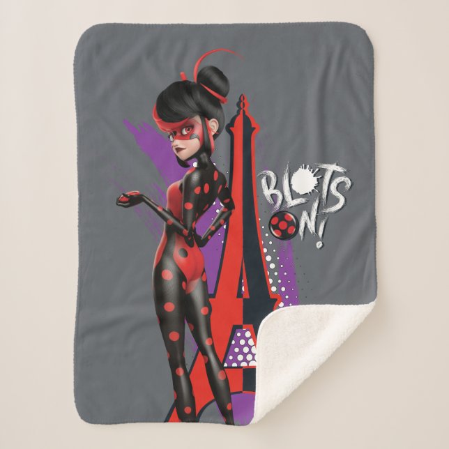 Miraculous Re-verse Shadybug Blots On! Sherpa Blanket (Front)