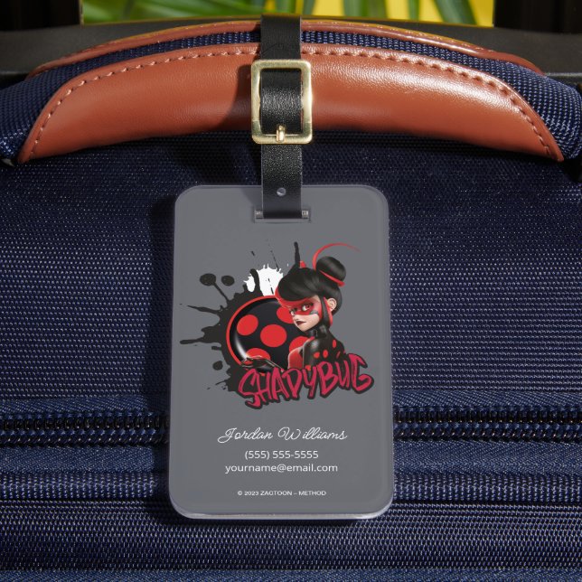 Miraculous Re-verse Shadybug Character Graphic Luggage Tag (Front Insitu 2)
