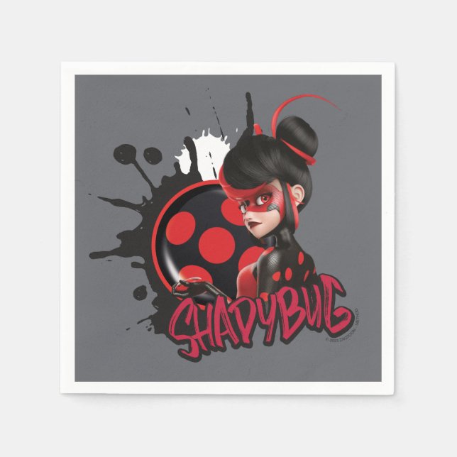Miraculous Re-verse Shadybug Character Graphic Napkin (Front)