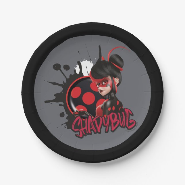 Miraculous Re-verse Shadybug Character Graphic Paper Plate (Front)