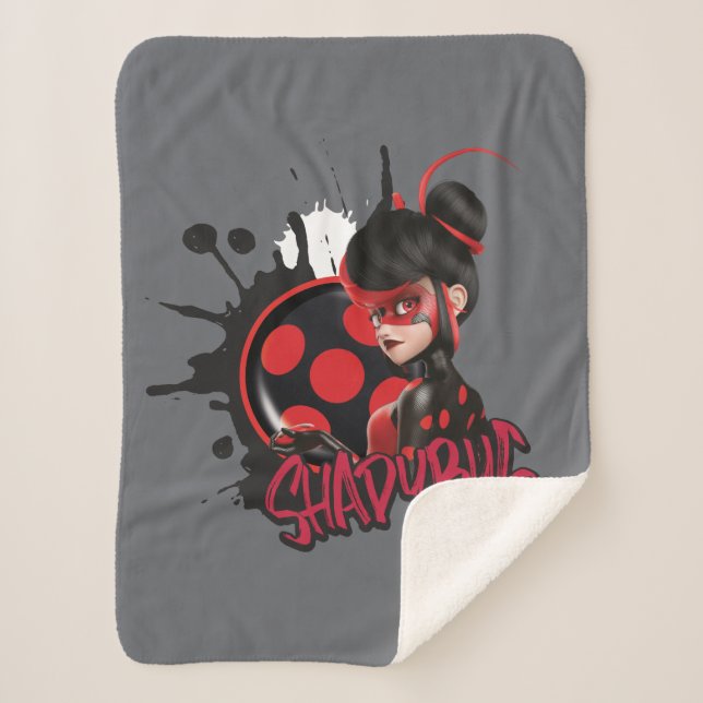Miraculous Re-verse Shadybug Character Graphic Sherpa Blanket (Front)