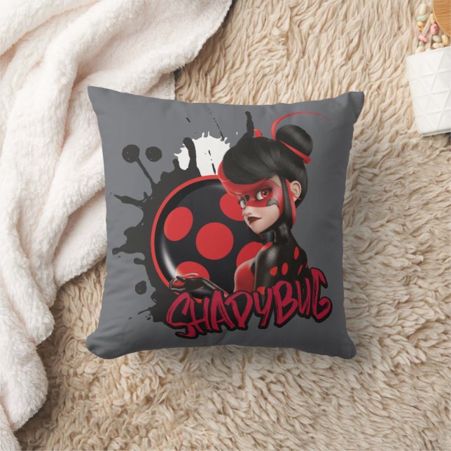 Miraculous Re-verse Shadybug Character Graphic Throw Pillow (Blanket)