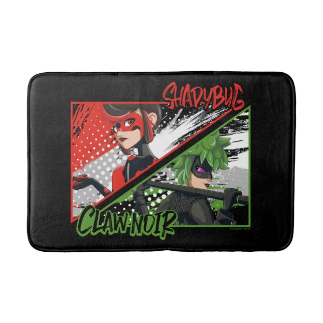 Miraculous Re-verse Shadybug & Claw Noir Bath Mat (Front)