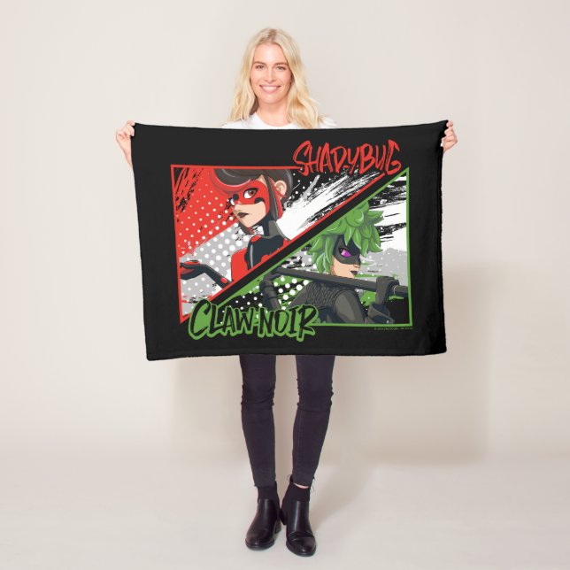 Miraculous Re-verse Shadybug & Claw Noir Fleece Blanket (In Situ)