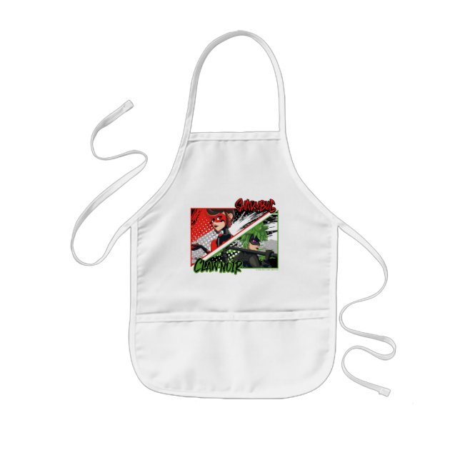Miraculous Re-verse Shadybug & Claw Noir Kids Apron (Front)