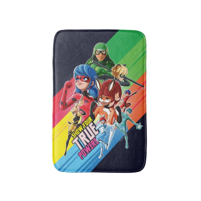Miraculous Show Your True Powers Bath Mat (Front Vertical)