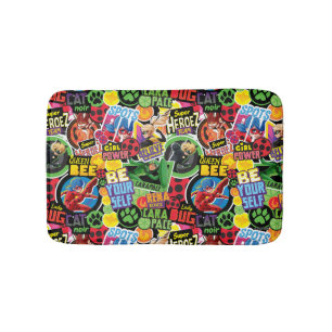 Miraculous Superhero Characters Pattern Bath Mat