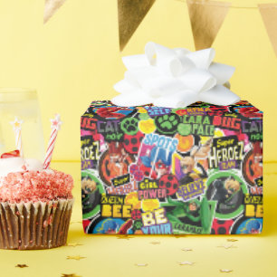 Miraculous Superhero Characters Pattern Wrapping Paper