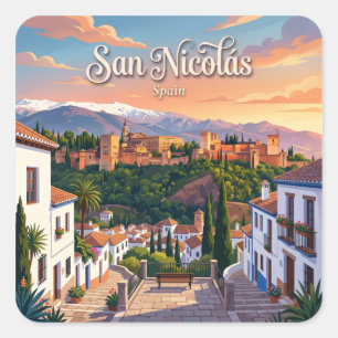 Mirador de San Nicolás Granada Spain Square Sticker