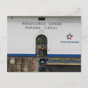 miraflores locks panama canal postcard
