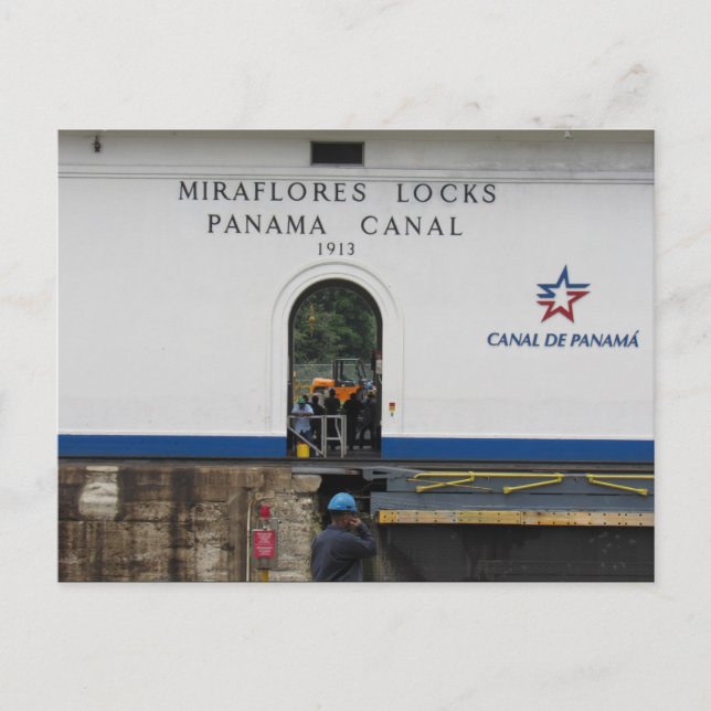 miraflores locks panama canal postcard (Front)