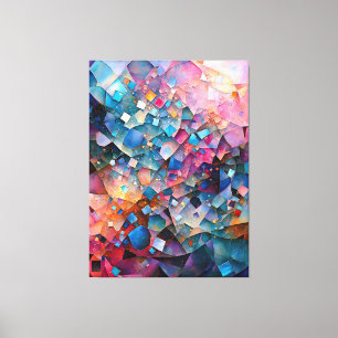"Mirage Cascade" Colourful Abstract Art Canvas Print