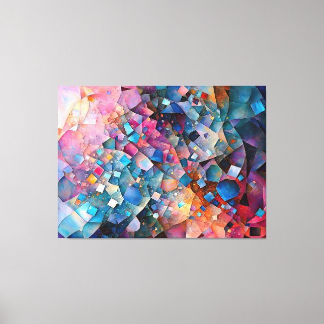 "Mirage Cascade" Colourful Abstract Art Landscape Canvas Print (Front)