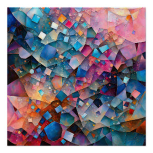 "Mirage Cascade" Colourful Abstract Art Poster