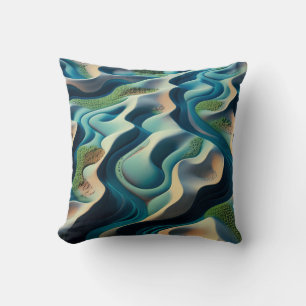 Mirage Currents Throw Pillow