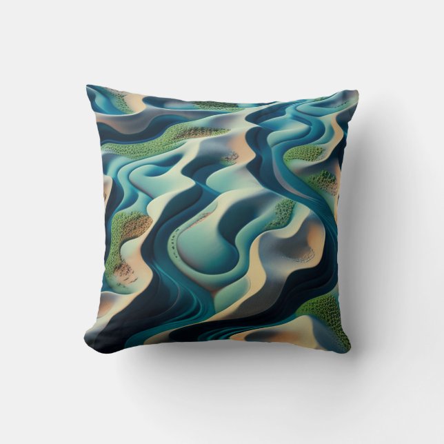 Mirage Currents Throw Pillow (Front)