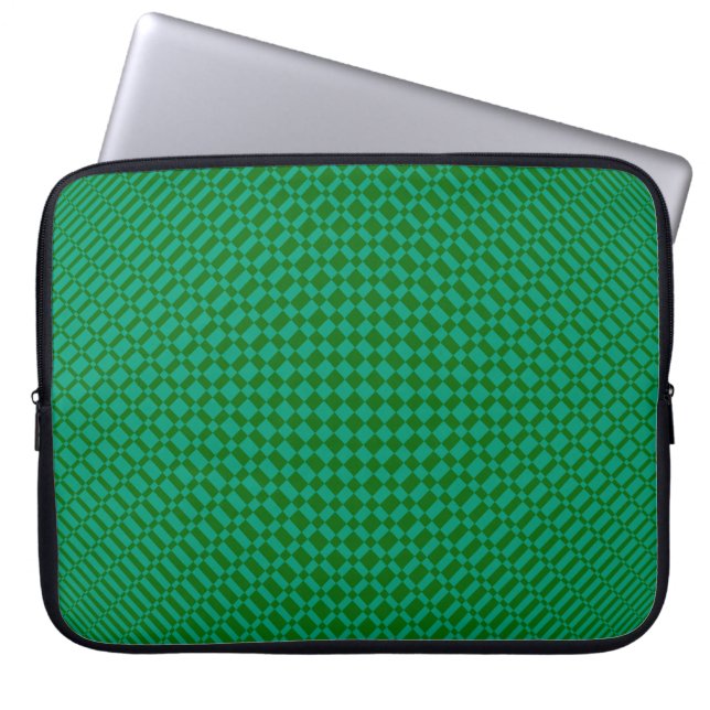 ‘Mirage’ | Emerald Green on Deep Green | Laptop Sleeve (Front)