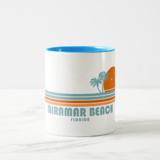 Miramar Beach Florida Sun Palm Trees Two-Tone Coffee Mug
