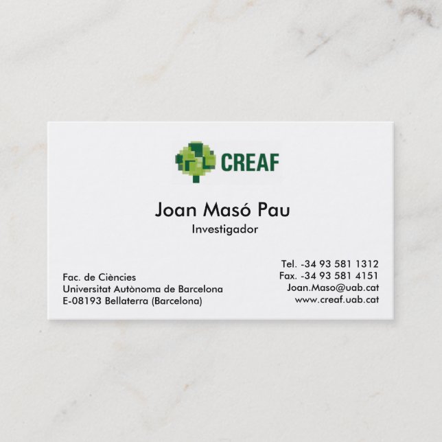 MiraMon team Business card (Front)