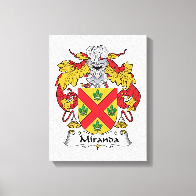 Miranda Family Crest Canvas Print (Front)