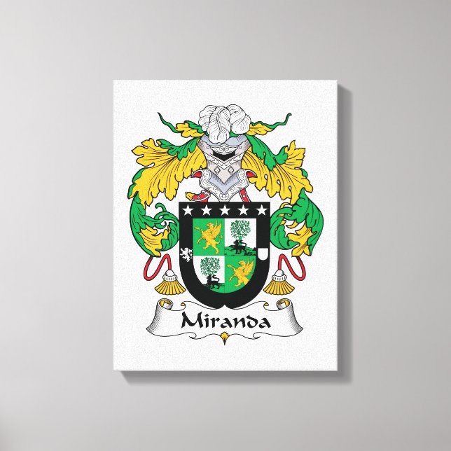 Miranda Family Crest Canvas Print (Front)