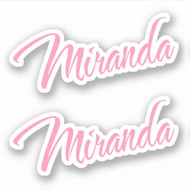 Miranda Nom décoratif en rose x2 Sticker (Devant)