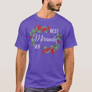 Miranda Personalized Name Floral Wreath Flower T-Shirt