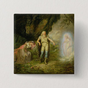 Miranda, Prospero and Ariel, from 'The Tempest' by 2 Inch Square Button