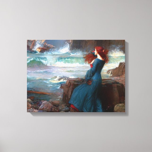 Miranda The Tempest John William Waterhouse Canvas Print (Front)