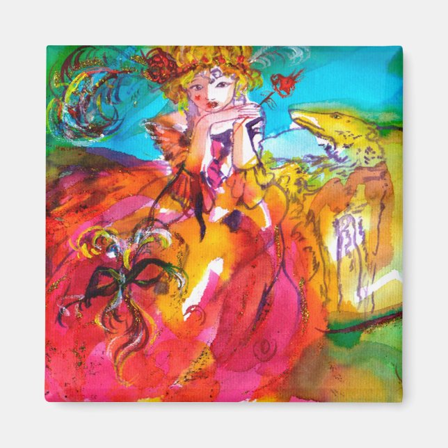 MIRANDOLINA ,Venetian Carnival Mask Magnet (Front)