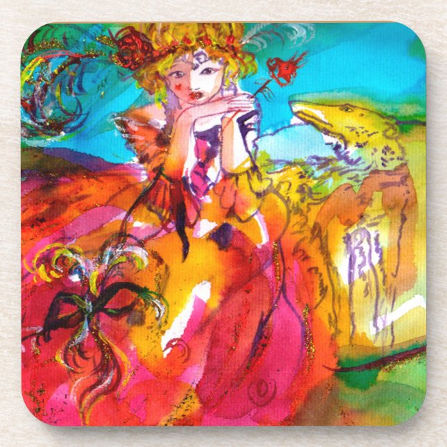 MIRANDOLINA  / Venetian Carnival Masks Coaster (Front)