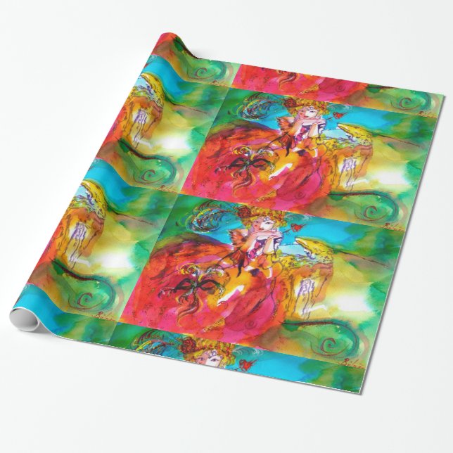 MIRANDOLINA / Venetian Masquerade Party Wrapping Paper (Unrolled)