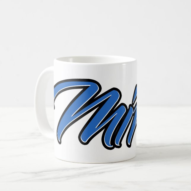 Mirco First Name Blue Tasse Kaffeetasse Coffee Mug (Front Left)