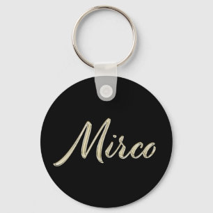 Mirco Name whitegold Button Schlüsselanhänger Keychain