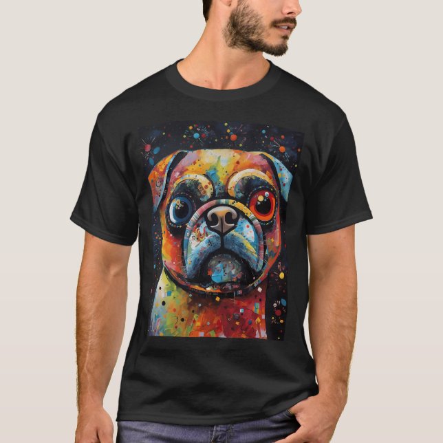 Miro-esque Pug WOOF T-Shirt (Front)