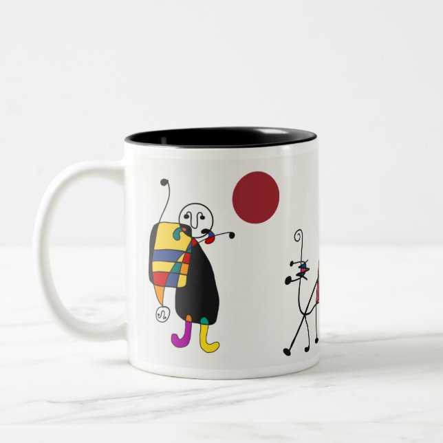 Miro inspired art Two-Tone coffee mug (Left)