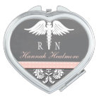 Caducée rose de RN d'infirmier autorisé de tableau