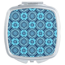 Élégant motif floral géométrique bleu